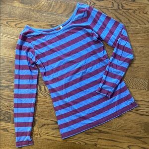 Striped Long Sleeve Top in Purple and Blue